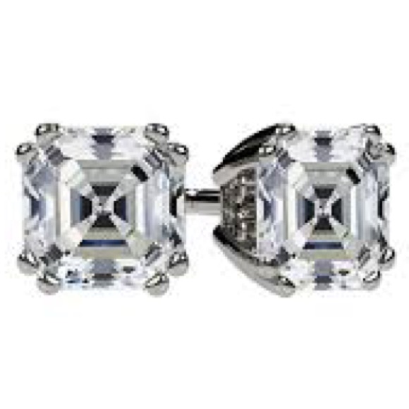 1.25 Ct. Asscher Cut Diamond Solitaire Stud Earrings